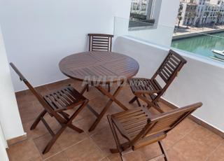 Salon de jardin en bois teck table et 4 chaises