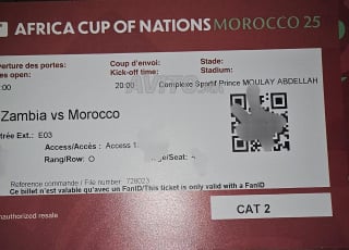 Ticket Maroc contre Zambie