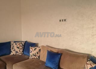 صالون على شكل حرف L قماش مضاد للبقع