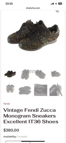 fendi حذاء عتيق zucca monogram 41