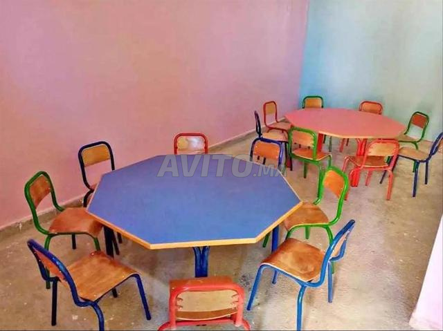 طاولة مدرسية جماعية مع مجموعة كراسي عملية ومريحة