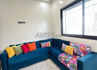 كنبة على شكل حرف L - لون أزرق