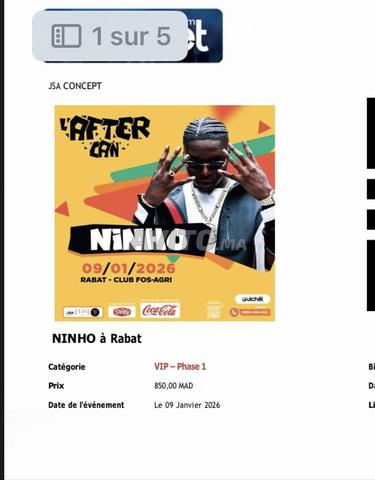 تذاكر VIP لحفل AFTERCAN NINHO