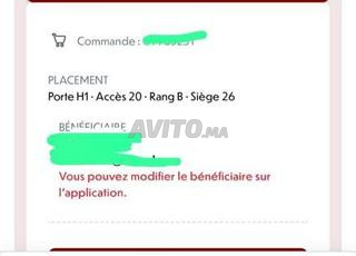 Deux tickets Maroc vs Tanzania catégorie 2 bon prix