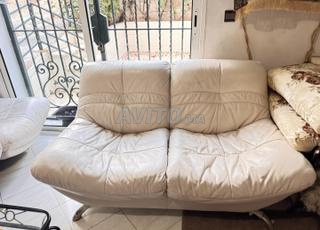 كنبة جلد طبيعي حقيقي، كرسي جلد طبيعي