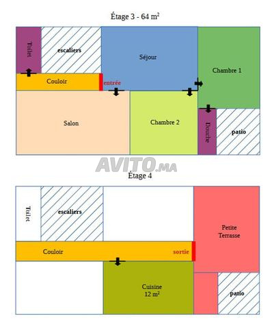 3ᵉ étage d'une maison à vendre 64 m² à Tanger - 2