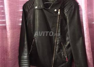 Veste noire en cuir
