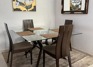 Salle a manger Kitea en bois et verre trempé