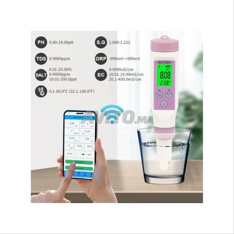 جهاز اختبار المياه 7 في 1 PH Bluetooth احترافي