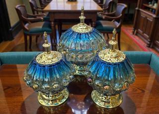 طقم ديكور زجاجي فاخر 3 قطع