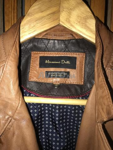 جاكيت جلد نسائي كراميل Massimo Dutti