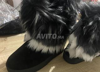Botte noire à fourrure