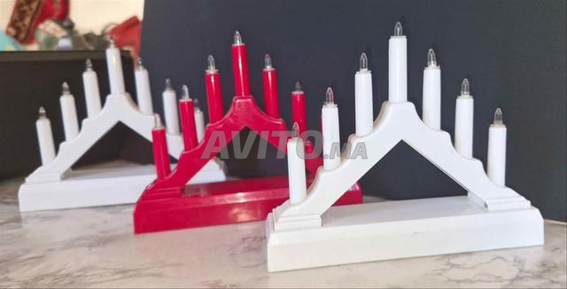 Bougeoirs à 7 bougies LED décorations de bougies à piles