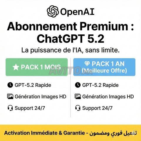 اشتراك CHATGPT Plus 5.2 - قوة الذكاء الاصطناعي