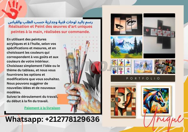 رسم لوحات فنية يدوياً Peint des œuvres d'art à la main