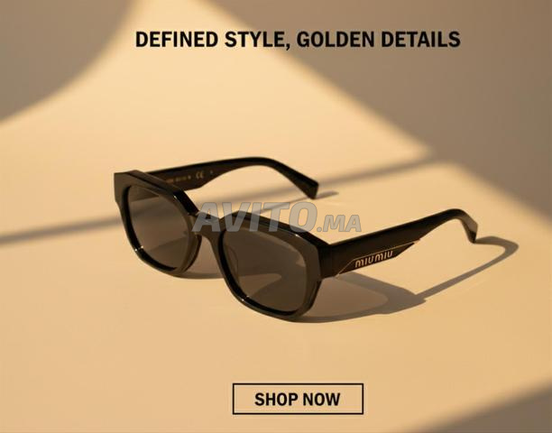نظارات Miu Miu شمسية فاخرة تصميم عصري بلمسات ذهبية