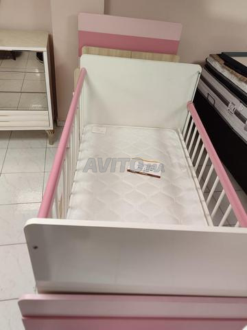 Lit 80*200cm plus 2 chevets rose clair et rose clair - 2