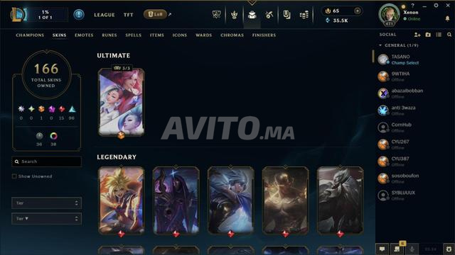 حساب League of Legends وحساب فالورانت بجلود Prime و Reaver Vandal