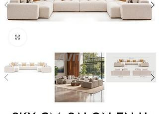 Salon en U et table basse