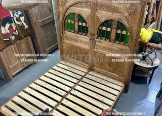 Tête de lit marocaine sculptée - Bois - Sur mesure