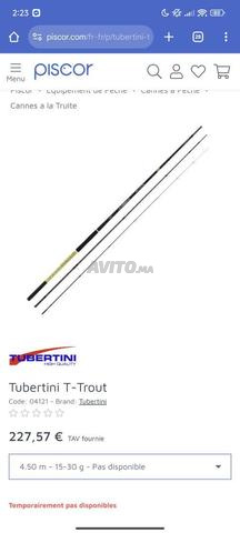 قصبة صيد Tubertini T-Trout 6 Carbon مع حقيبتها