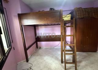 Lit train superposé en bois teck