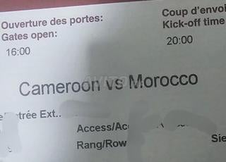 Ticket maroc contre Cameroun