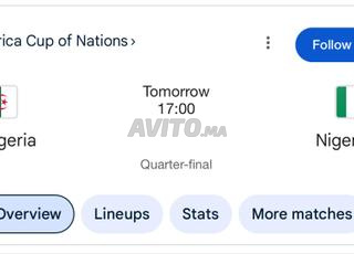 Billet Cat 3 Algérie Nigeria