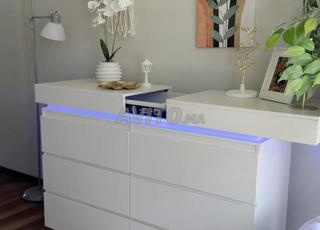 Commode 6 tiroirs avec chapeau coulissant LED 🔥 -