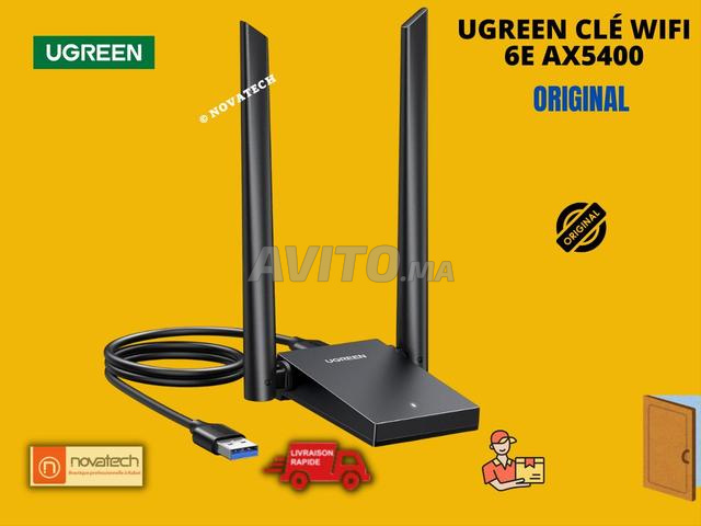 يوغرين UGREEN مفتاح يو إس بي USB واي فاي WiFi 6E AX5400 ثلاثي النطاق 6G/5G/2.4G
