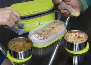 علبة غداء من الفولاذ المقاوم للصدأ والبلاستيك مع حقيبة