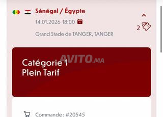 Billet Ticket Senegal Egypte categorie 1