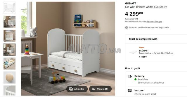 سرير أطفال قابل للتطوير Ikea موديل GONATT