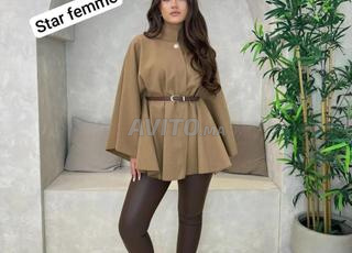 عباءة كشمير مع حزام