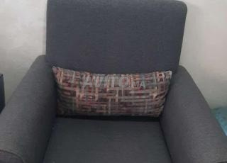 Fauteuil ikea 1 une place gris avec coussin