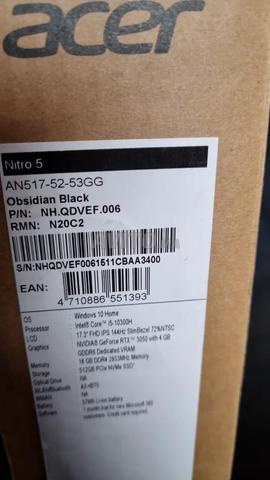 Acer nitro AN517-52-53GG