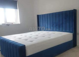 🛏️ سرير عصري أزرق مع مرتبة فاخرة - مريح