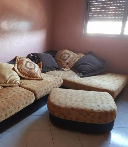 كنبة زاوية جلد/قماش