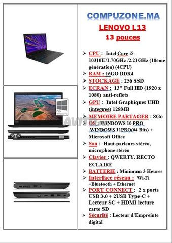 Lenovo L13 I5 10EME 16G 256SSD