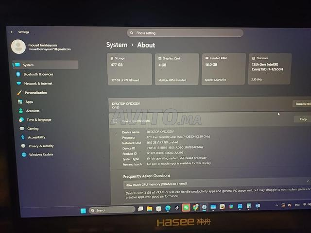 PC Gaming i7 12th 512Gb / 16 Gb / Rtx3050