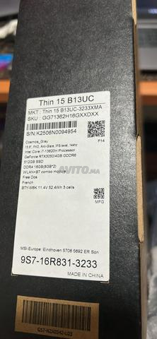 MSI thin 15 core i7 - 13 144HZ 4G / DDR4
