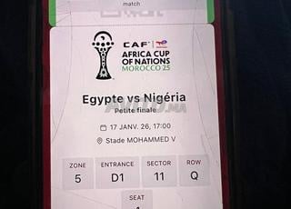 2 Tickets petite finale Égypte - Nigeria