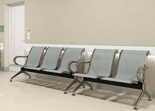 Banc d’attente 4/2/3 places en métal chromé ✨💲