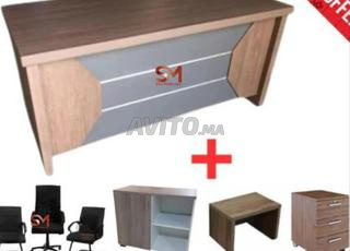 pack bureau avec retour et caisson