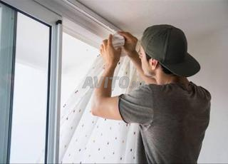 تركيب الثريا والستائر