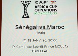 1 TICKET FINALE MAROC-SENEGAL CAT 1