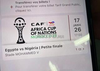 TICKET PETITE FINAL EGYPTE NIGERIA