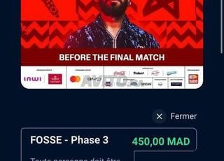 2 tickets Fan Zon Anfa park pour le Final