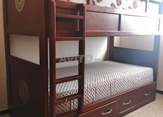 سرير بطابقين للأطفال مع 2 أدراج كبيرة