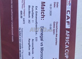 Ticket final Maroc Sénégal cat 2